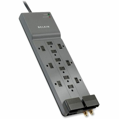 Belkin 12-Outlet Home/Office Surge Protector with 8-foot cord - 8 foot Cable - Black - 3780 Joules