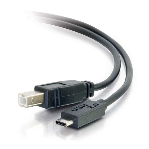 C2G 12ft USB 2.0 USB-C to USB-B Cable M/M - Black
