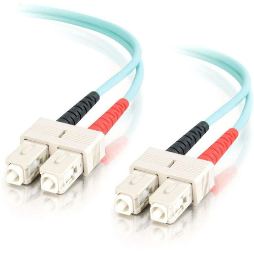 C2G-2m SC-SC 10Gb 50/125 OM3 Duplex Multimode Fiber Optic Cable (Plenum-Rated) - Aqua