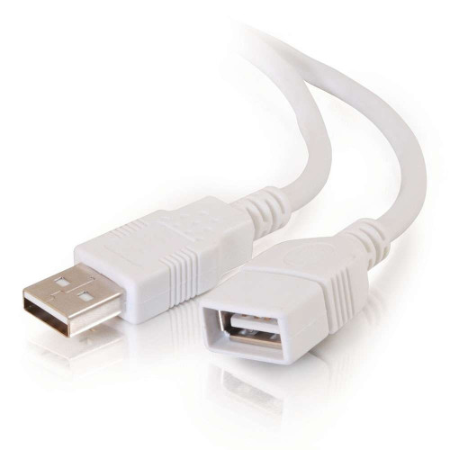 C2G 2m USB 2.0 A Male to A Female Extension Cable - White (6.6 ft)