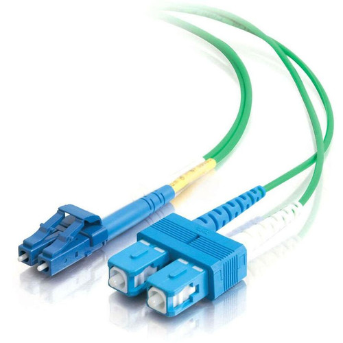 C2G-2m LC-SC 9/125 OS1 Duplex Singlemode Fiber Optic Cable (Plenum-Rated) - Green