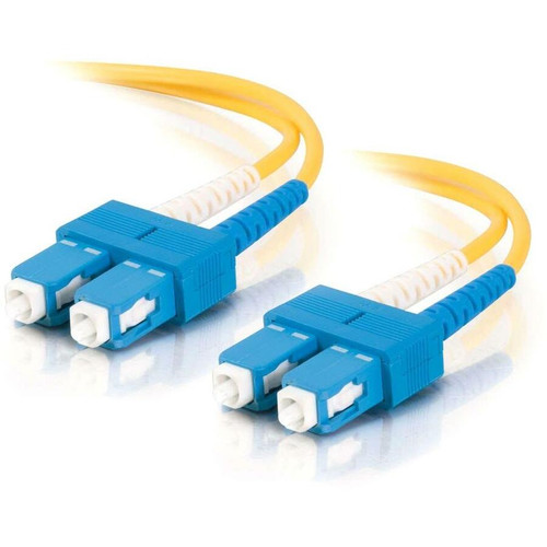 C2G 10m SC-SC 9/125 OS1 Duplex Singlemode PVC Fiber Optic Cable (USA-Made) - Yellow