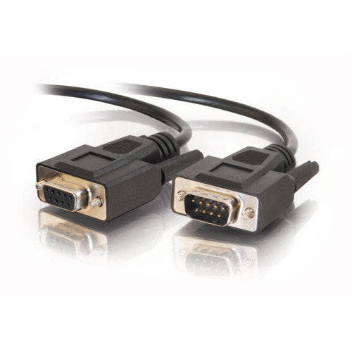 C2G 50 ft DB9 M/F Serial RS232 Extension Cable - Black