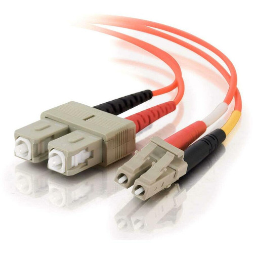 C2G 15m LC-SC 50/125 OM2 Duplex Multimode Fiber Optic Cable (Plenum-Rated) - Orange