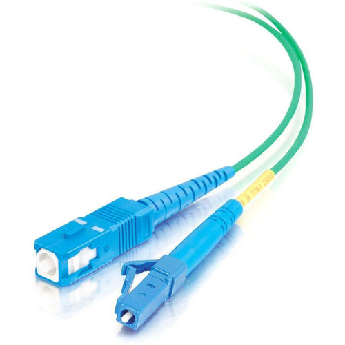 C2G-10m LC-SC 9/125 OS1 Simplex Singlemode PVC Fiber Optic Cable - Green