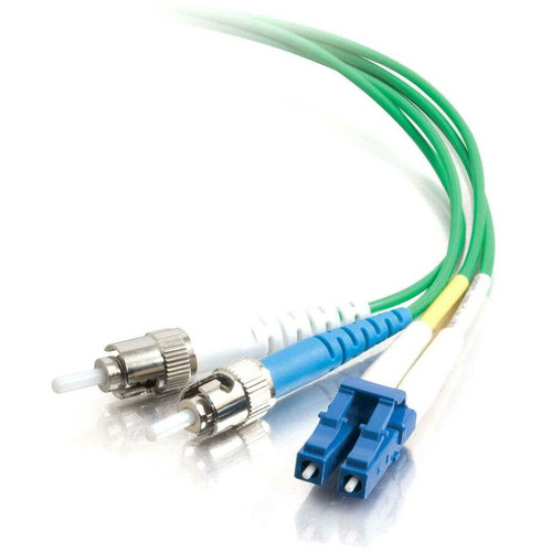 C2G-10m LC-ST 9/125 OS1 Duplex Singlemode Fiber Optic Cable (Plenum-Rated) - Green