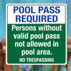 18" x 18" Aluminum POOL PASS Sign