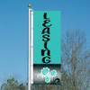 TEAL FLOWERS - 3x8 Vertical Outdoor Marketing Flag