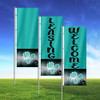 TEAL FLOWERS - 3x8 Vertical Outdoor Marketing Flag