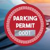 "Aztec" Circle Parking Permit Static Cling