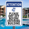 Dry Off Before Entering: 12"x 18" Heavy Duty Aluminum Sign