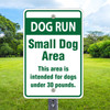 Pet Waste Sign: Dog Run Small 12"x 18" Aluminum