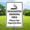Designated Smoking Area- 12" x 18"  Aluminum Sign
