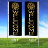 Golden Oak Tree (Blk)- Double Sided 3x8 Vertical Outdoor Marketing Flag