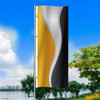 Gold Silver Charcoal Whirlwind - 3x8 Vertical Outdoor Marketing Flag