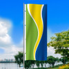 Lime Yellow Royal Blue Whirlwind - 3x8 Vertical Outdoor Marketing Flag