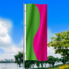 Mint Magenta Curvy - 3x8 Vertical Outdoor Marketing Flag