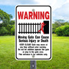 Warning Moving Gate: 12" x 18"  Heavy Duty Aluminum Sign