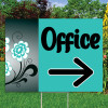 Teal Flowers - Double Sided Feather Flag and Yard Sign Marketing Bundle
