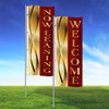 Golden Ribbon Maroon- Double Sided 3x8 Vertical Wave Flag