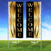 Golden Ribbon Black- Double Sided 3x8 Vertical Wave Flag