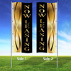 Golden Ribbon Black- Double Sided 3x8 Vertical Wave Flag