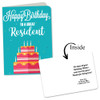 Greeting Cards: Happy Birthday Resident (Blue Cake)