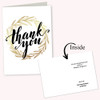 Custom Greeting Cards: Thank You Gold Wreath