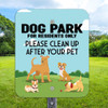 Dog Park For Residents Only - 10"x12" Aluminum Sign