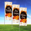 Pumpkin Glow - 3x8 Vertical Wave Flag Double Sided