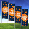 Twilight Leaves - 3x8 Vertical Wave Flag Double Sided