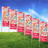 Petal Pop- 3x8 Vertical Wave Flag Double Sided