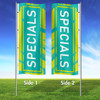 Lime Lagoon- 3x8 Vertical Wave Flag Double Sided