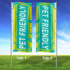 Lime Lagoon- 3x8 Vertical Wave Flag Double Sided