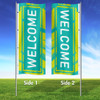 Lime Lagoon- 3x8 Vertical Wave Flag Double Sided