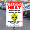 Warning Heat in Cars: 12" x 18" Heavy Duty Aluminum Sign