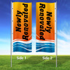 Tangerine Tide- 3x8 Vertical Wave Flag Double Sided