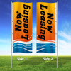 Tangerine Tide- 3x8 Vertical Wave Flag Double Sided