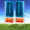 Tangerine Tide- 3x8 Vertical Wave Flag Double Sided