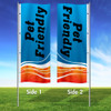 Tangerine Tide- 3x8 Vertical Wave Flag Double Sided