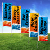 Tangerine Tide- 3x8 Vertical Wave Flag Double Sided