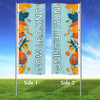 Hello Autumn- 3x8 Vertical Wave Flag Double Sided