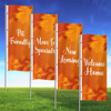 Rustic Autumn -  3x8 Vertical Wave Flag Double Sided