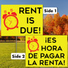 Bilingual Rent Due: Coroplast Yard Signs