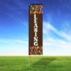Abstract Drops (Brown) Rectangle Flag - LEASING