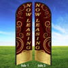 Burgundy Gold Flourish - Double Sided Feather Flag LEASING