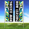 Mosaic Geo Black - Double Sided 3x8 Vertical Wave Flag NL