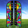 Colorful Stained Glass -NL  Double Sided Feather Flag Kit
