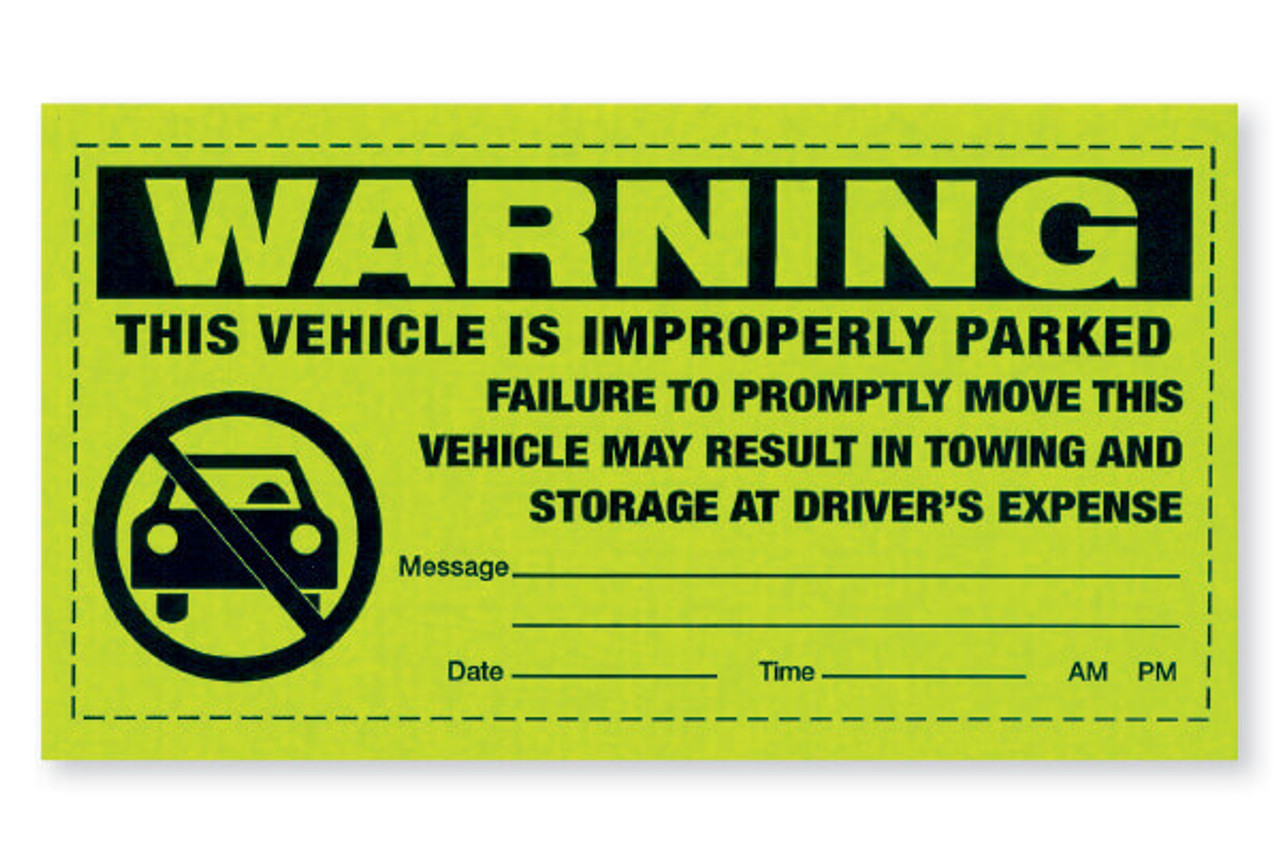 Parking Violation Sticker -Warning First Notice