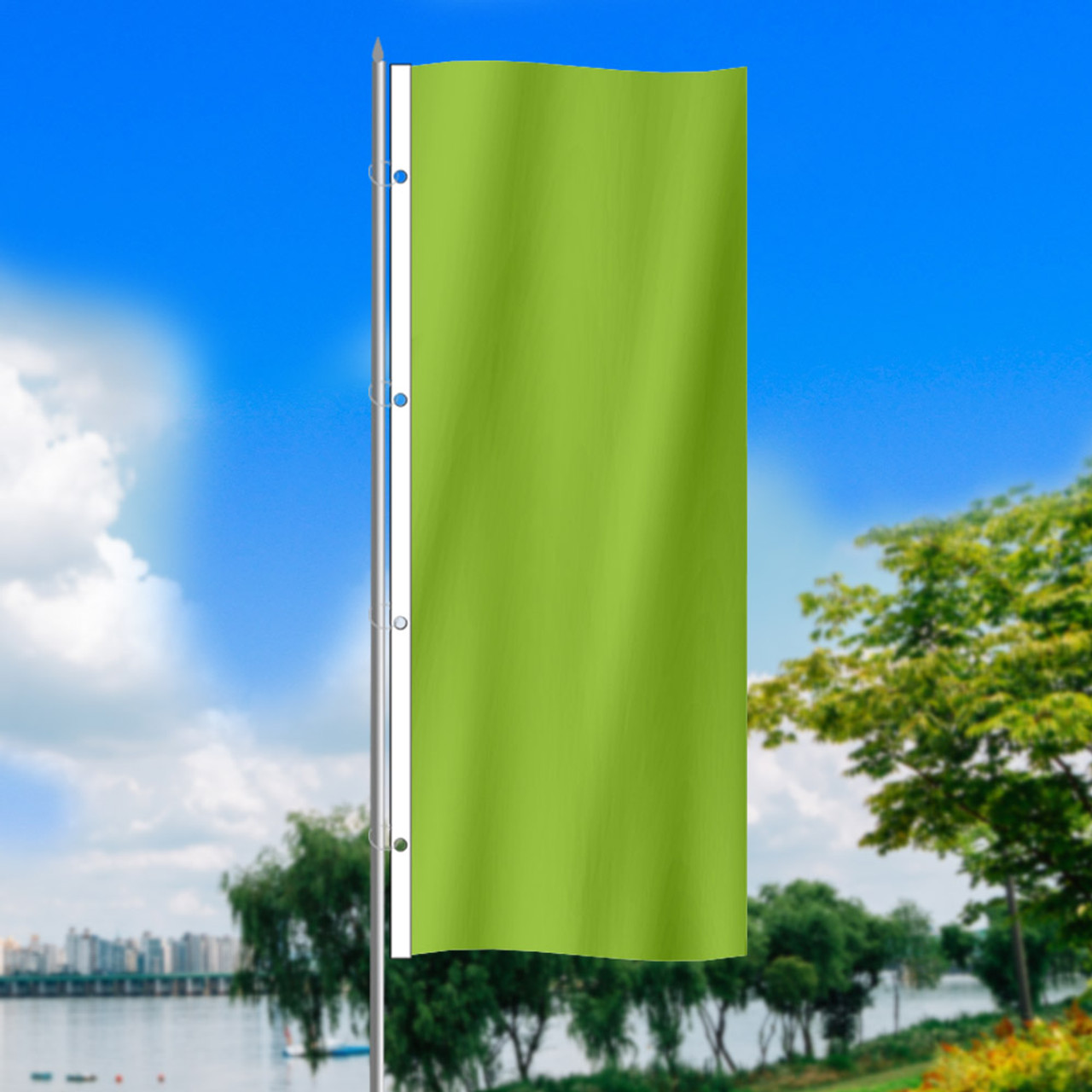 Cheerful Green - 3x8 Vertical Outdoor Marketing Flag